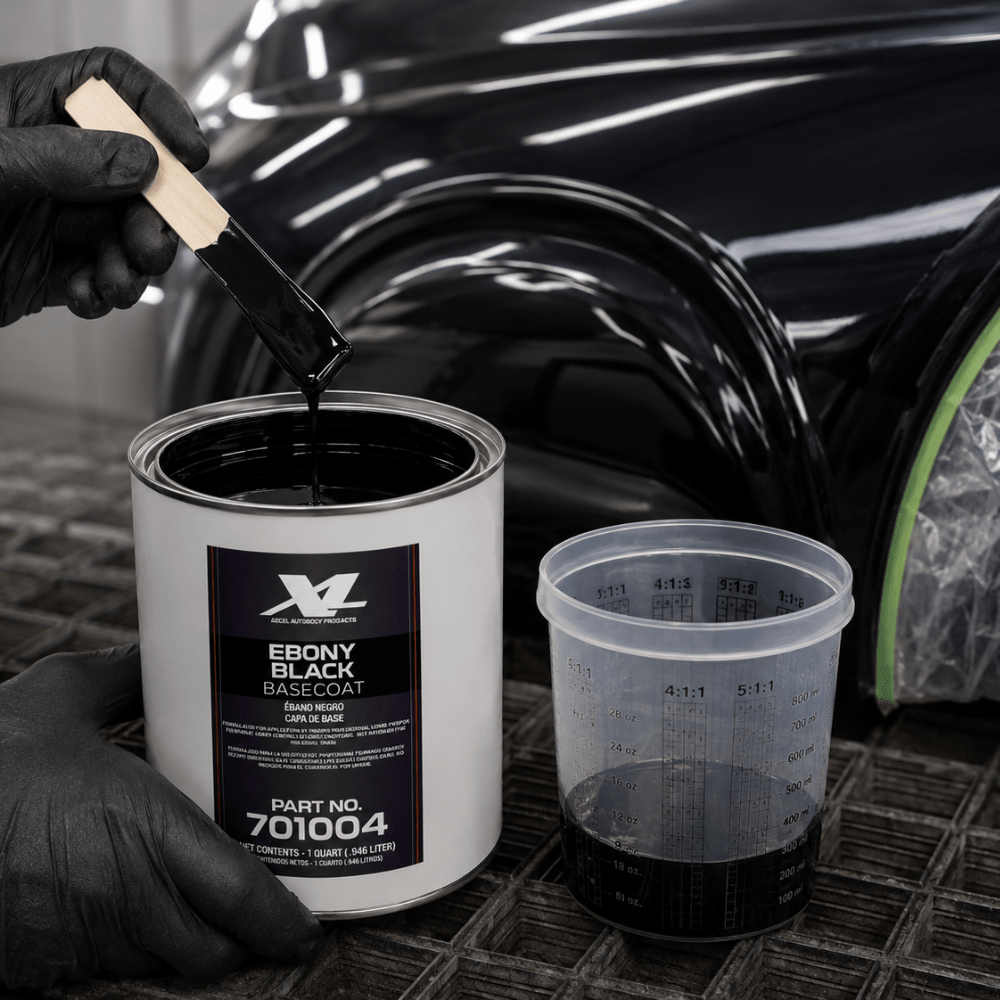 Ebony Black Code UA Polyester Basecoat Paint, Quart, Excel 701004