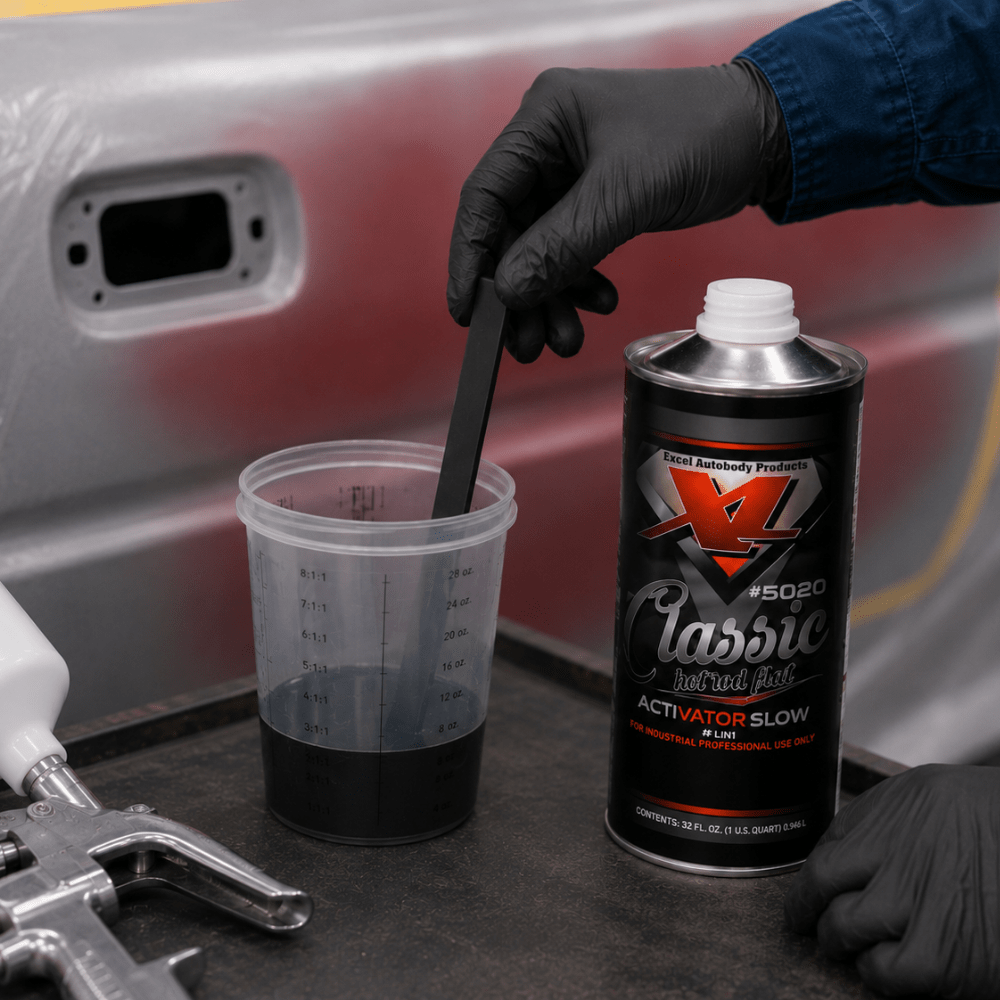 Excel 50204 Hot Rod Flat Black Slow Activator, Quart