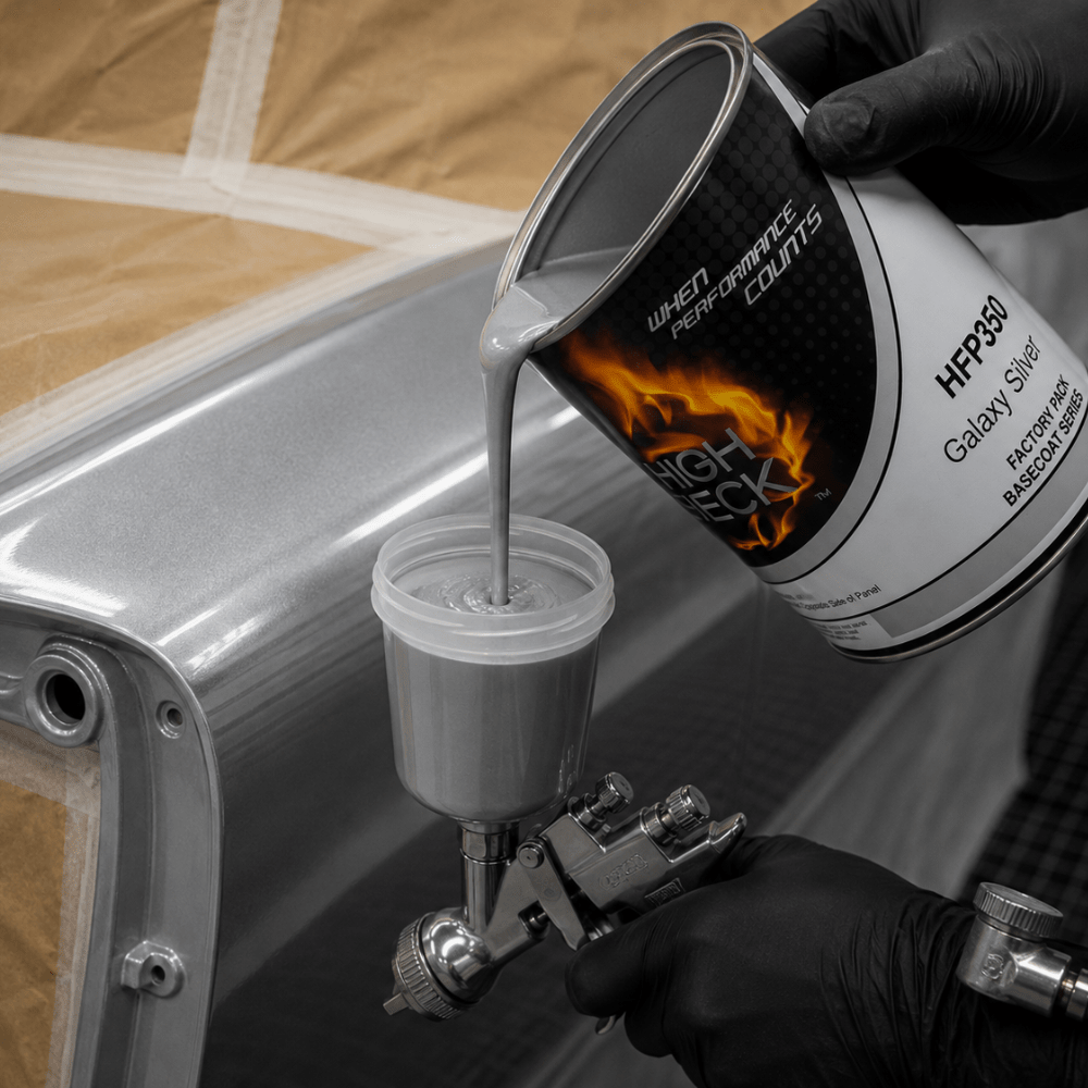 Galaxy Silver GM WA-519F Basecoat Paint, Gallon, High Teck HFP350