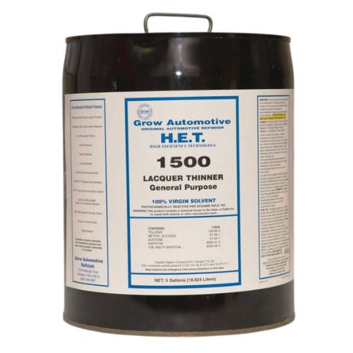 Grow Automotive 1500 Low VOC Lacquer Thinner, 5 Gal Jug -1500-5---Eagle National Supply