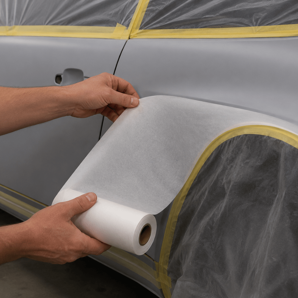 High Teck 12 in x 180 ft White Waterborne Masking Paper Hand Roll