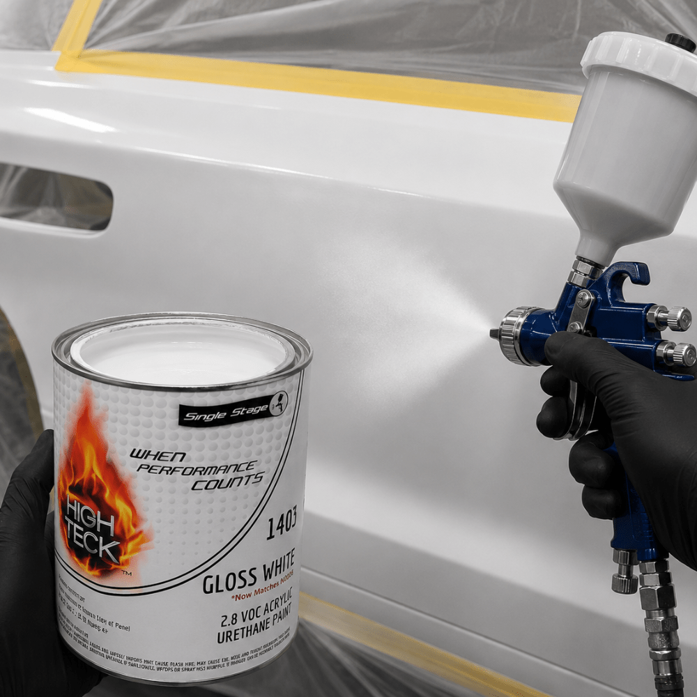 High Teck 1403 Gloss White Single Stage Paint, 1 Gallon