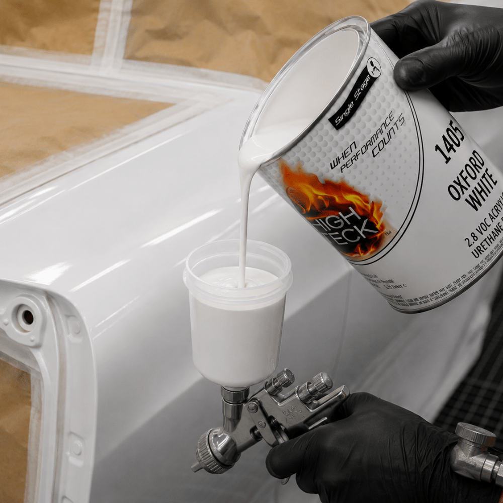 High Teck 1405 Oxford White Single Stage Paint, 1 Gallon