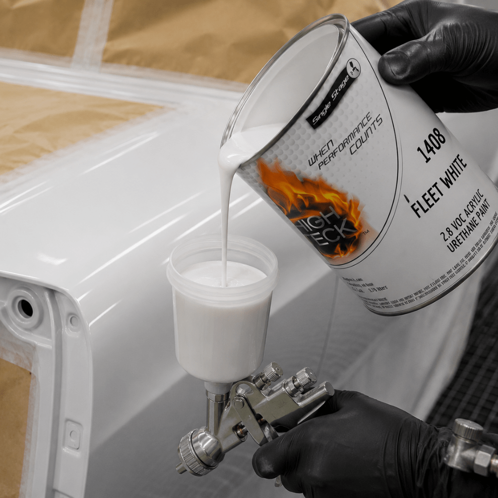 High Teck 1408 Fleet White Single Stage Paint, 1 Gallon