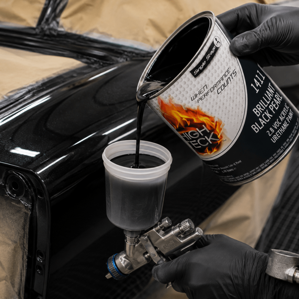 High Teck 1411 Brilliant Black Pearl Single Stage Paint, 1 Gallon