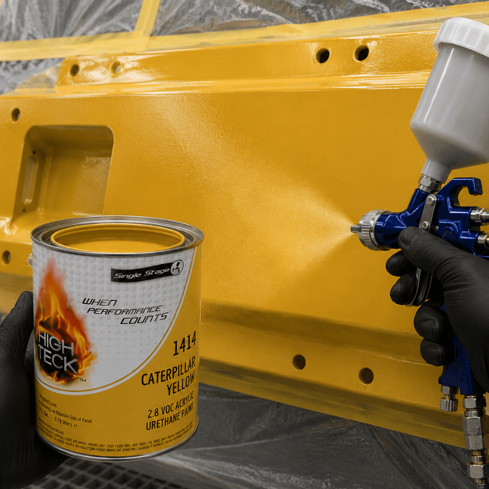High Teck 1414 Caterpillar Yellow Single Stage Paint, 1 Gallon