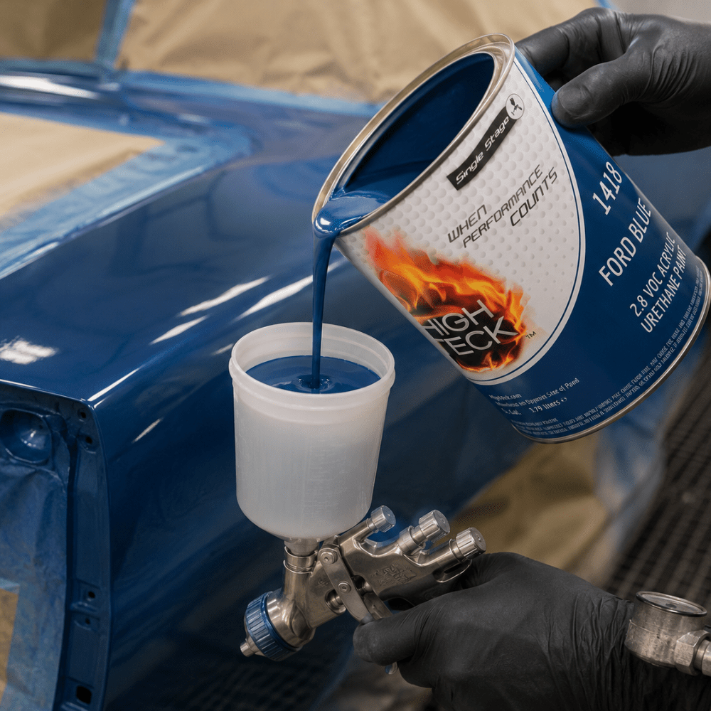 High Teck 1418 Ford Blue Single Stage Paint, 1 Gallon