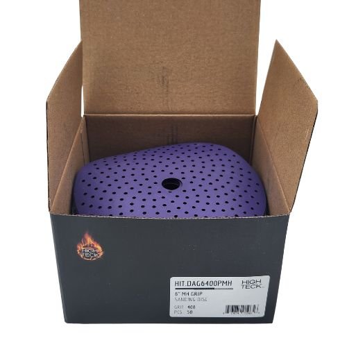 High Teck 6 In Multi-Hole Purple Ceramic Grip Sanding Disc | 50 pk