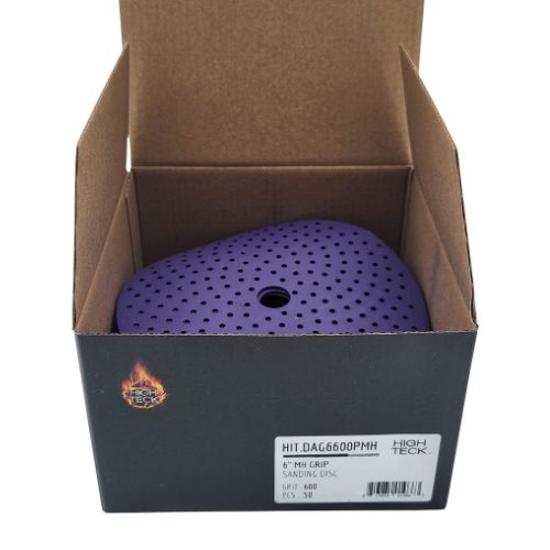 High Teck 6 In Multi-Hole Purple Ceramic Grip Sanding Disc | 50 pk