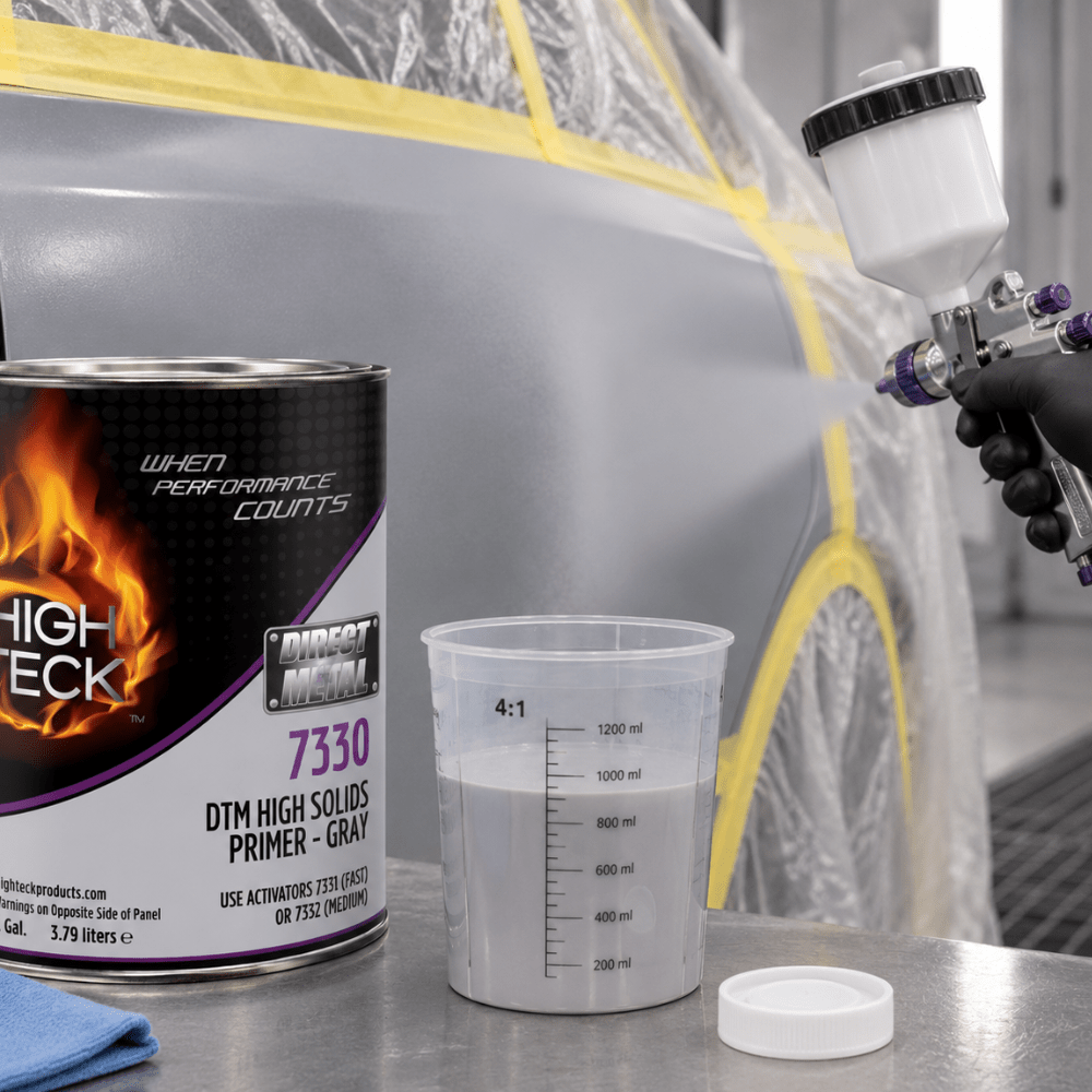 High Teck 7330 Gray DTM 2K High Solids Primer, Gallon 4:1 Mix