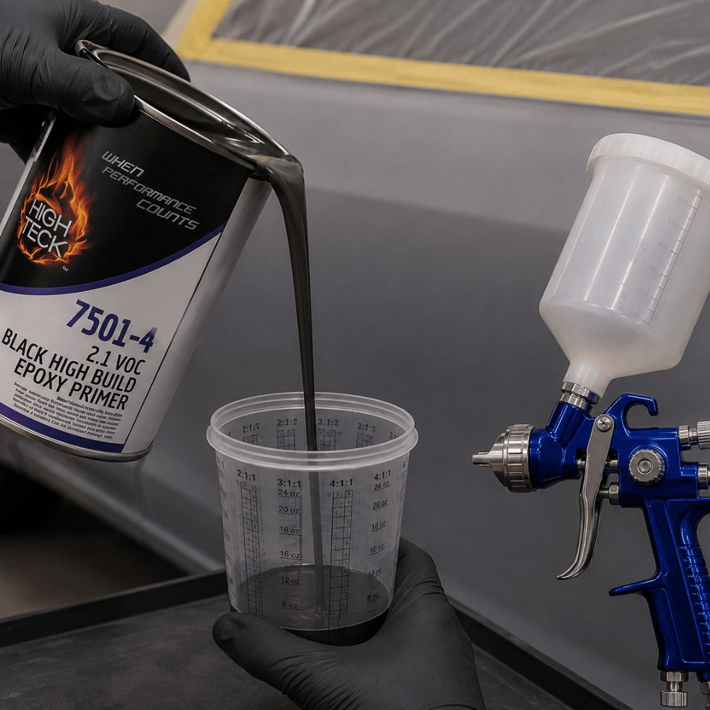 High Teck 7501 Black 2K Epoxy Primer 1:1 Mix, Quart