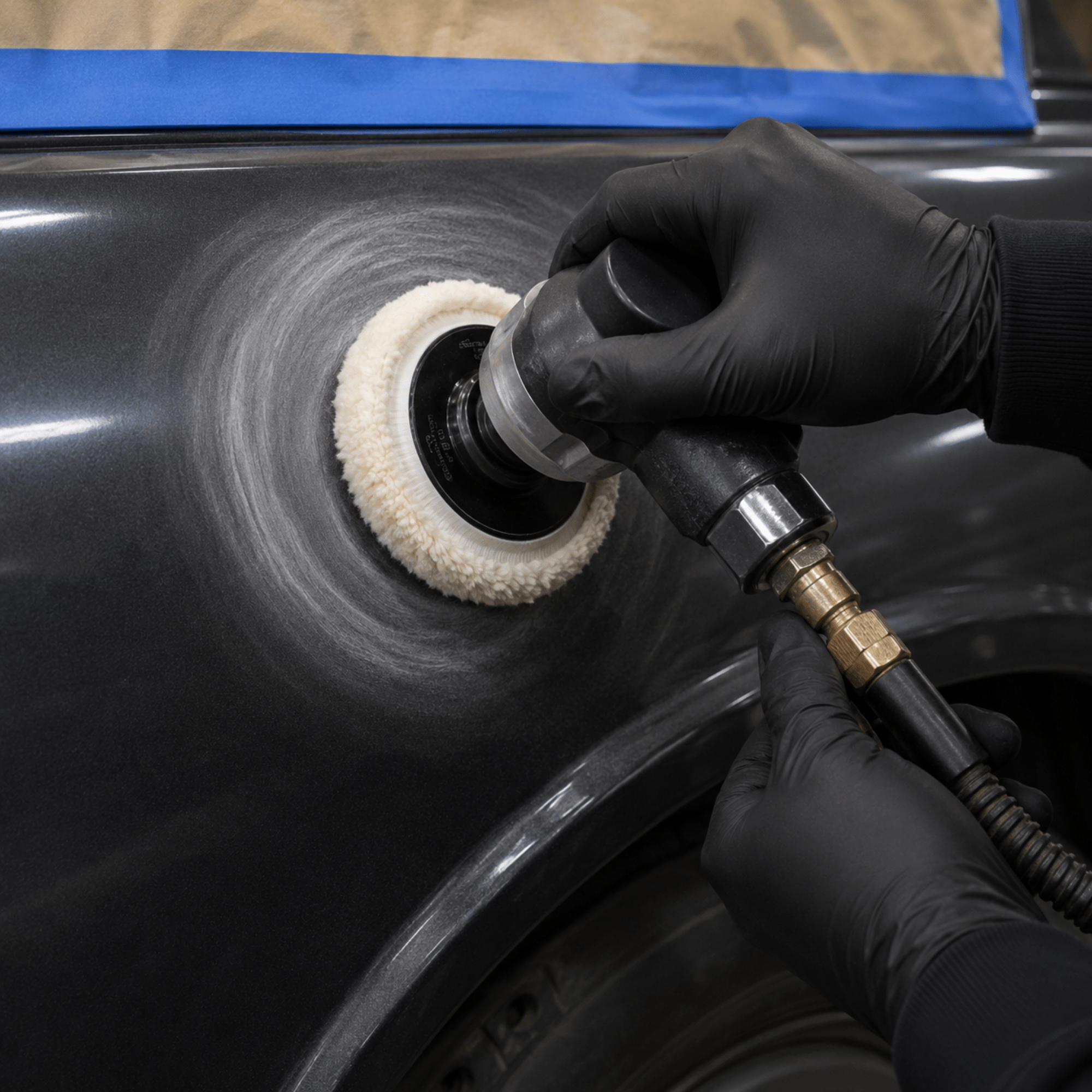 High Teck 775 7.5" Dia Wool Buffing Pad with Velcro Backing