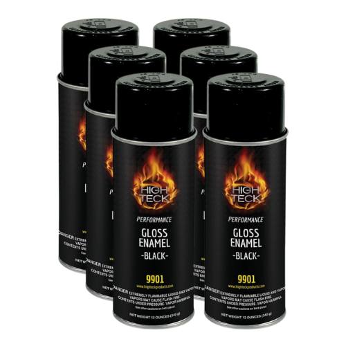 High Teck 9901 Gloss Black Enamel 12 oz Cans, Box of 6 -9901-CASE---Eagle National Supply