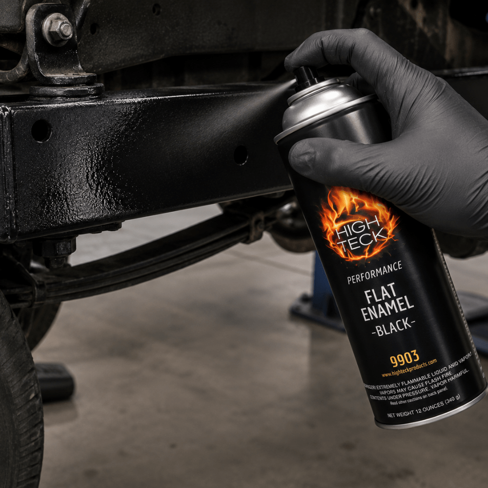High Teck 9903 Chassis (Flat) Black Enamel 12 oz, Box of 6 Cans