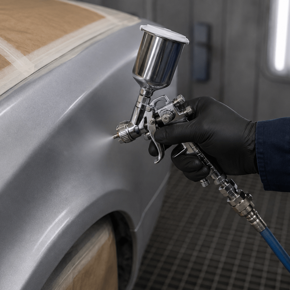 HIGH TECK HVLP Touch Up Spray Gun, 1.0mm Nozzle and Al Cup