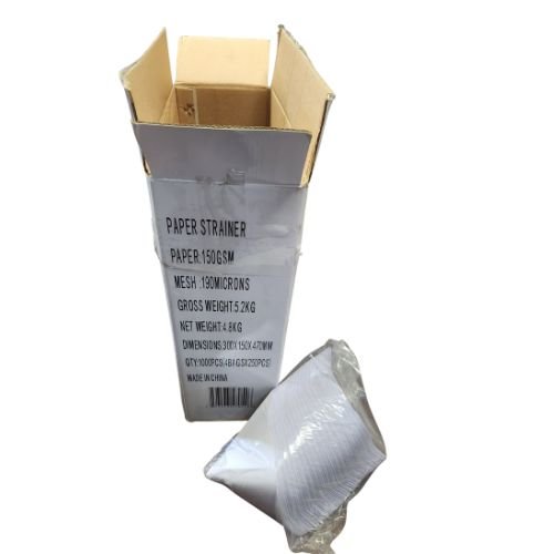Paper Economy Strainer 190 Micron Nylon Mesh, Case of 1000 - STRAINERS - Eagle National Supply
