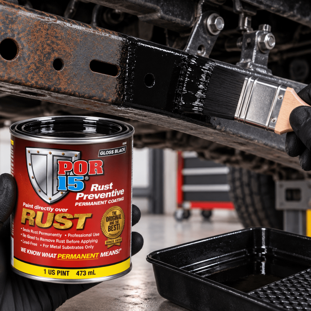 POR-15® 45008 Gloss Black Rust Preventive Coating, 1 Pt