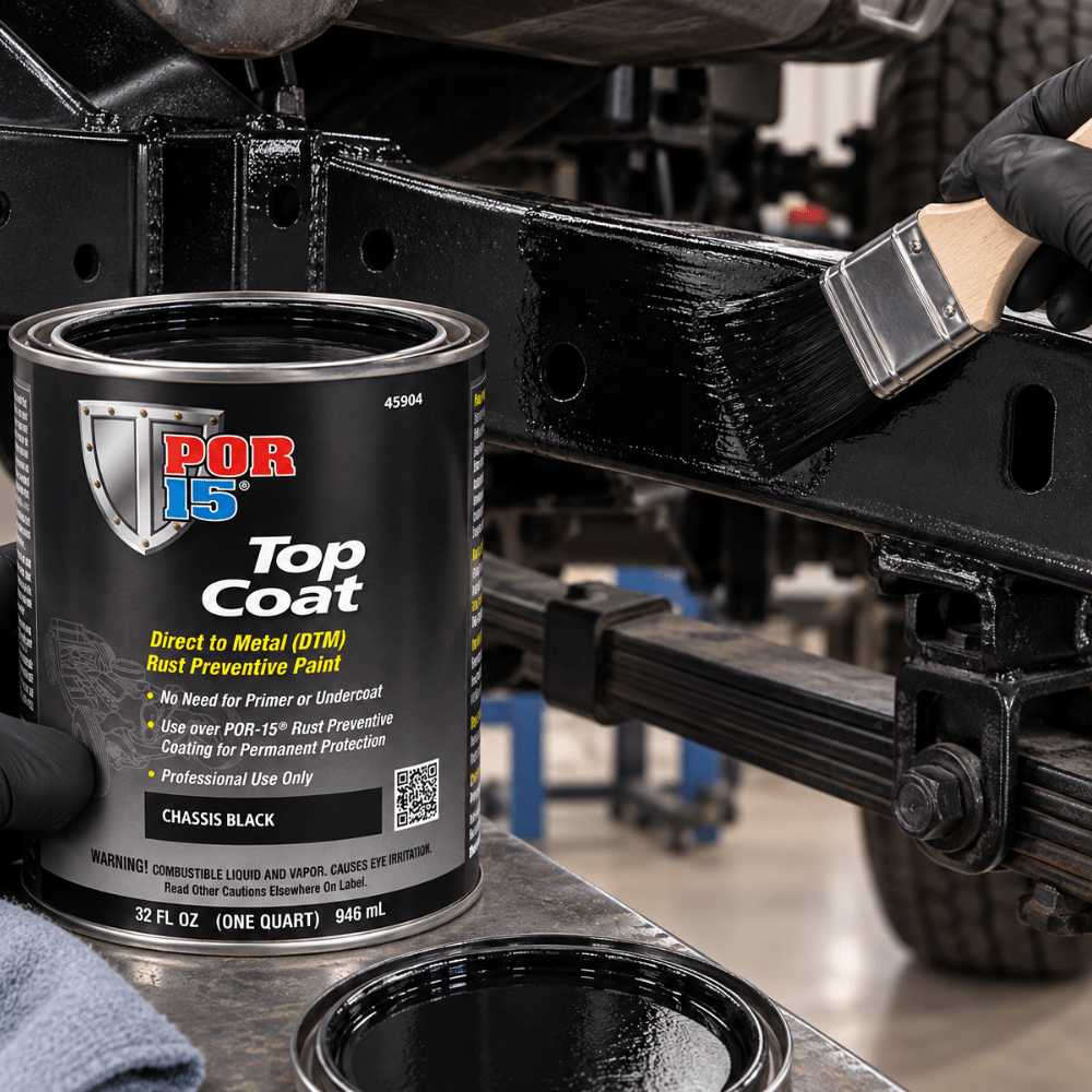 POR-15® 45904 Quart Chassis Black Top Coat DTM Paint