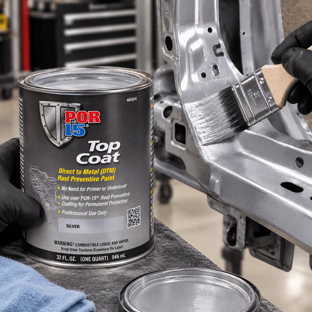 POR-15® 46004 Quart Silver Top Coat DTM Paint