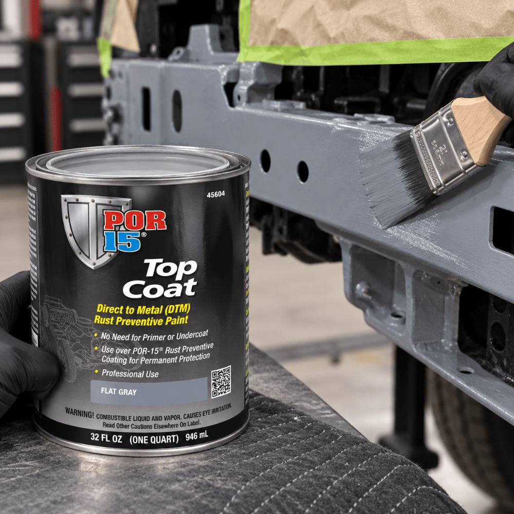 POR-15® 46604 Quart Flat Gray Top Coat DTM Paint