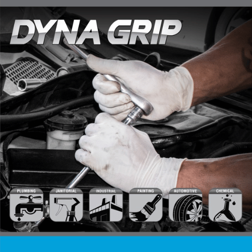 SAS® Dyna Grip Large Rubber Latex Disposable Gloves, Box of 100 - 650 - 1003 - Eagle National Supply