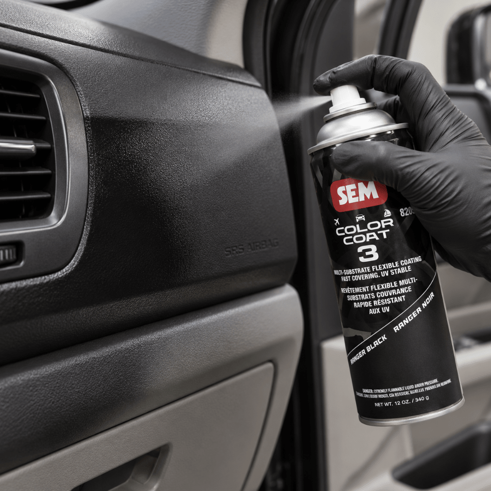 SEM 82053 Color Coat 3 Ranger Black, 16 oz | Aerosol | Auto Interior Paint