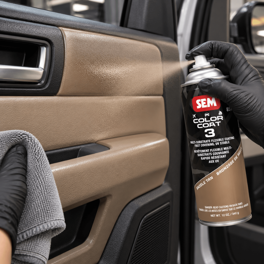 SEM 85033 Color Coat 3 Saddle Tan, 16 oz | Aerosol | Auto Interior Paint