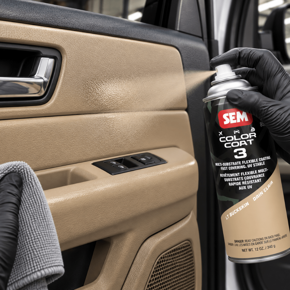 SEM 85093 Color Coat 3 Lt Buckskin, 16 oz | Aerosol | Auto Interior Paint
