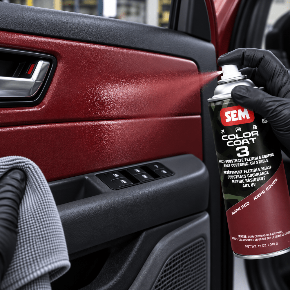 SEM 85273 Color Coat 3 Napa Red, 16 oz | Aerosol | Auto Interior Paint
