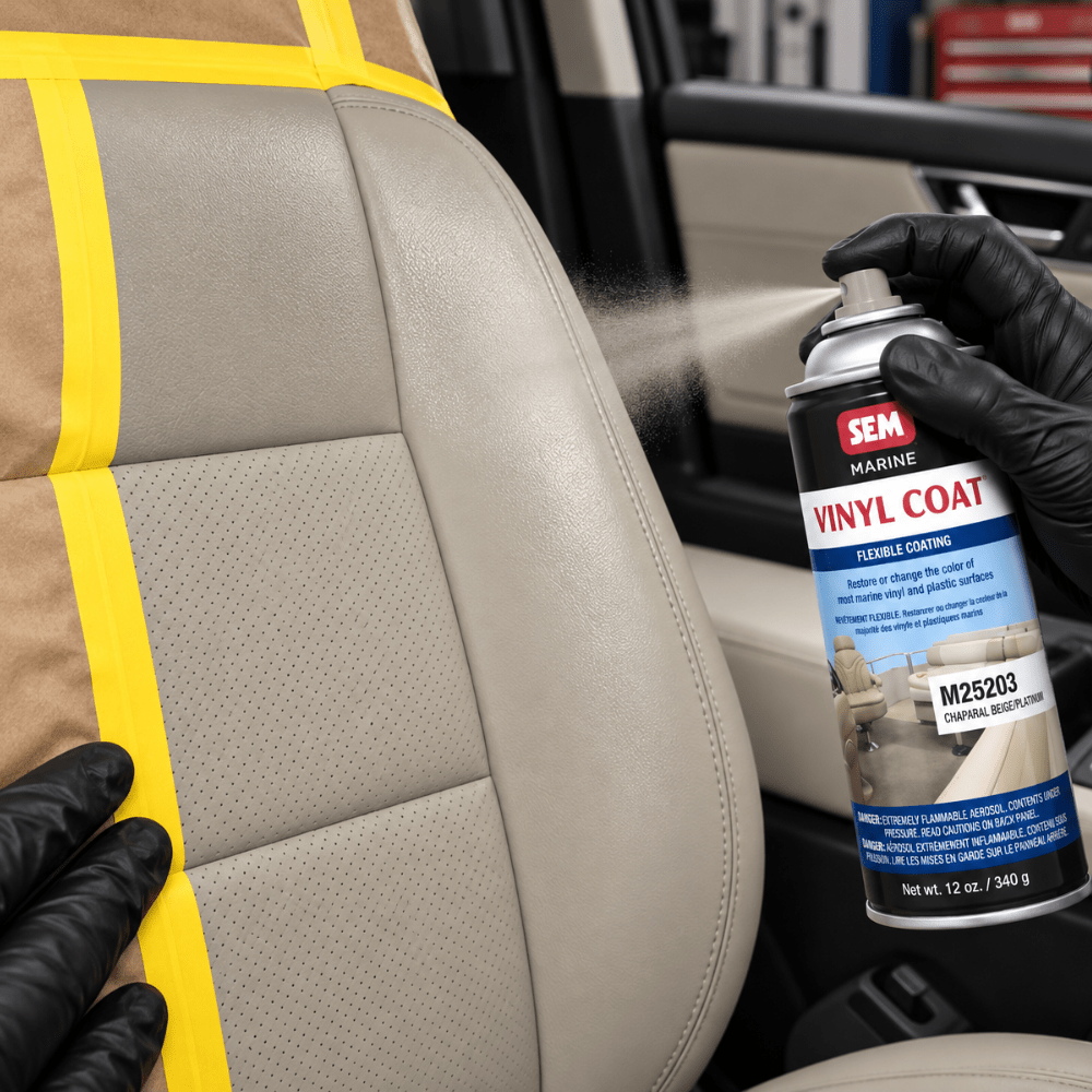 SEM M25143 Chaparal Beige/Platinum, 12oz | Aerosol | Marine Vinyl Coat