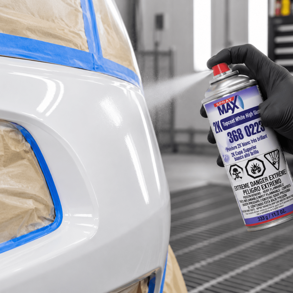 SprayMax® 3680223 2K DTM Topcoat, 12 oz Aerosol, High Gloss White