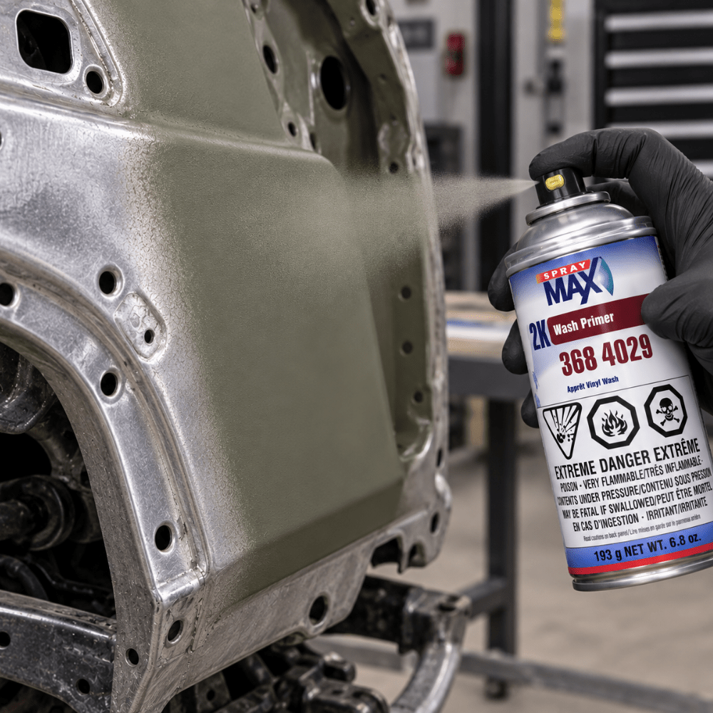 SprayMax® 3684029 2K Wash Primer, 6.8 oz Aerosol Can, Matte Olive Gray