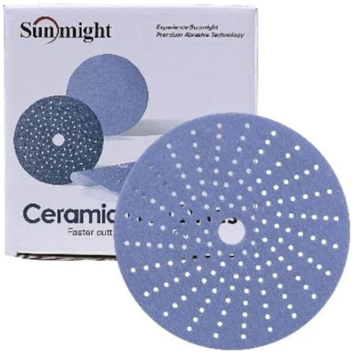 Sunmight 76506 6 in 80 Grit Ceramic Multi-Hole Grip Disc | 50 Pack