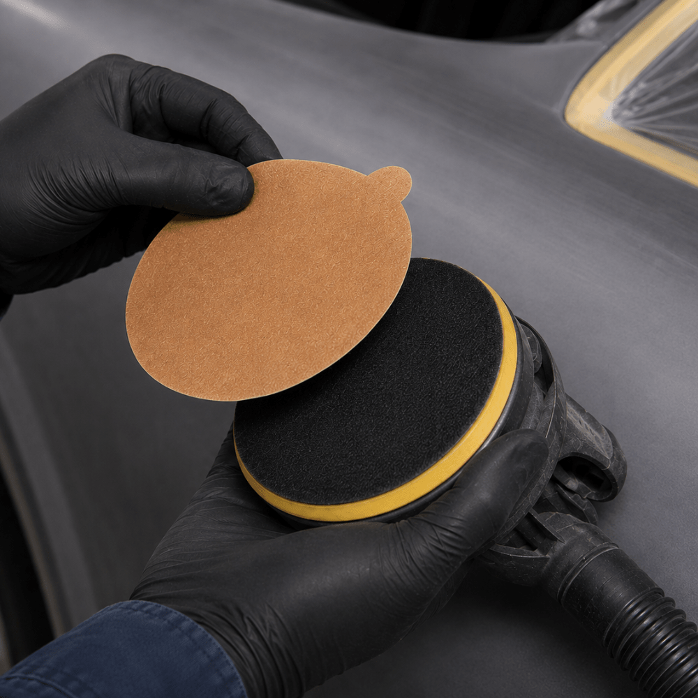 Sunmight 6 Inch 320 Grit Gold PSA Sanding Disc, 100 pk