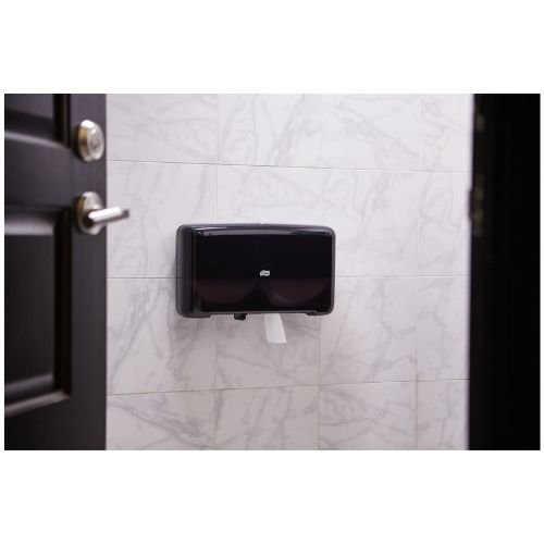 Tork 5555290 Twin Mini Jumbo Bath Tissue Dispenser | Black