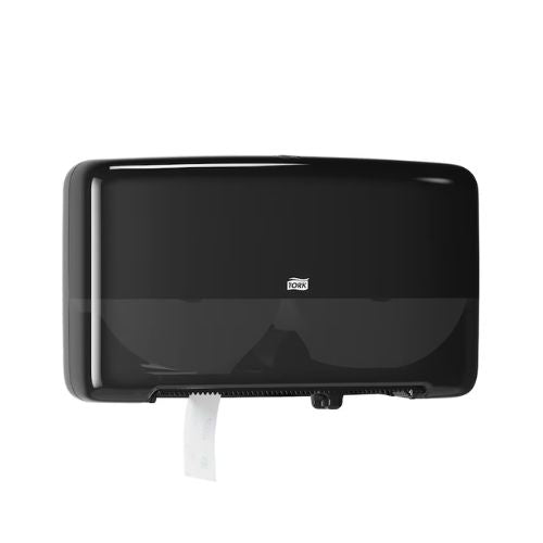 Tork 5555290 Twin Mini Jumbo Bath Tissue Dispenser | Black