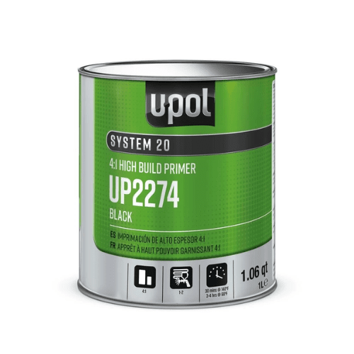 U-POL SYSTEM 20 UP2274 4:1 High-Build 2K Black Primer, 1 Liter