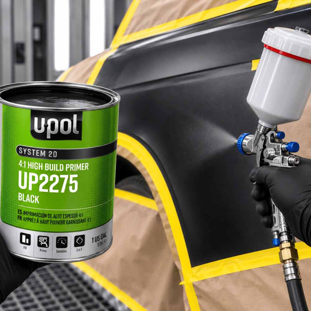 U-POL SYSTEM 20 UP2275 4:1 High-Build 2K Black Primer, 1 Gallon