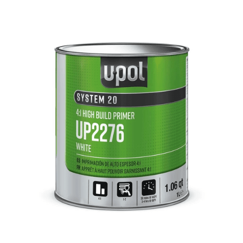 U-POL SYSTEM 20 UP2276 4:1 High-Build 2K White Primer, 1 Liter