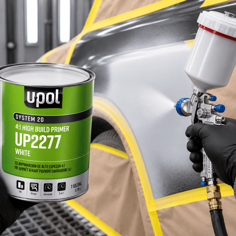 U-POL SYSTEM 20 UP2277 4:1 High-Build 2K White Primer, 1 Gallon