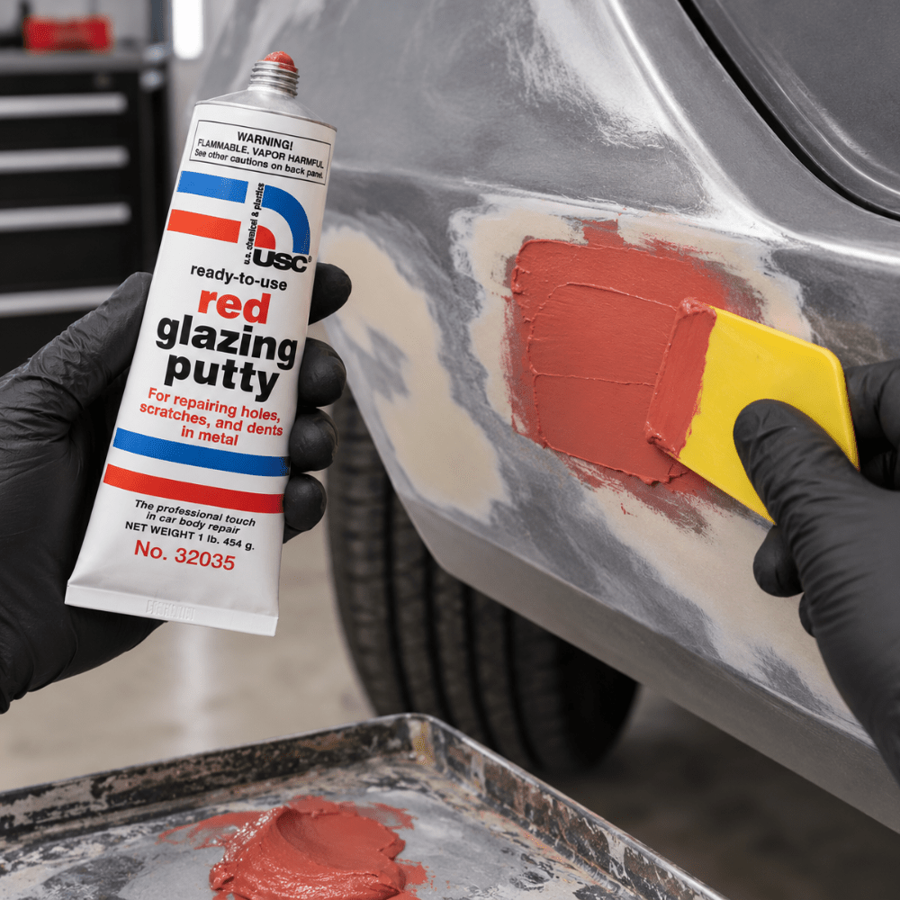 USC® 32035 Red Glazing Putty, 1 lb Tube
