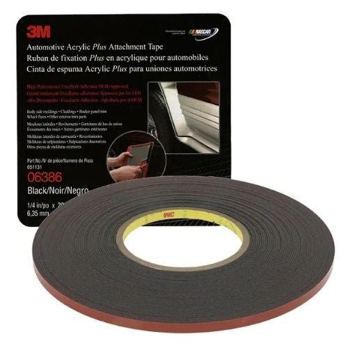 3M™ 20 yd Black Attachment Tape -6386-1/4" W--Eagle National Supply