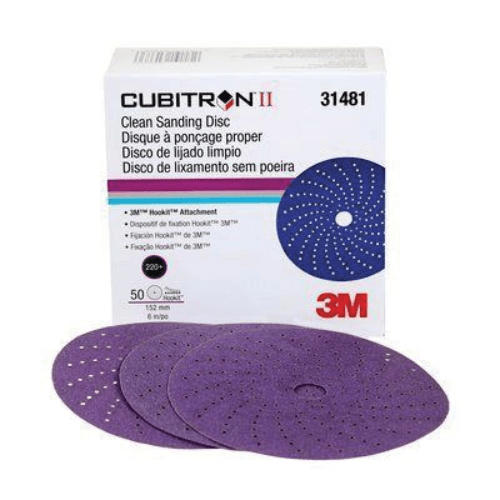 3M Cubitron™ II 220+ Grit 6" Purple Sanding Disc #31481, Box of 50 -31481---Eagle National Supply