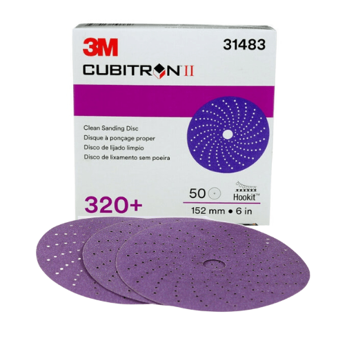3M Cubitron™ II 320+ Grit 6" Purple Sanding Disc #31483, Box of 50 -31483---Eagle National Supply