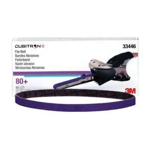 3M Cubitron™ II 33446 80+ Grit Purple File Belt, 1/2 in W x 18 in L, Box of 10 -33445---Eagle National Supply