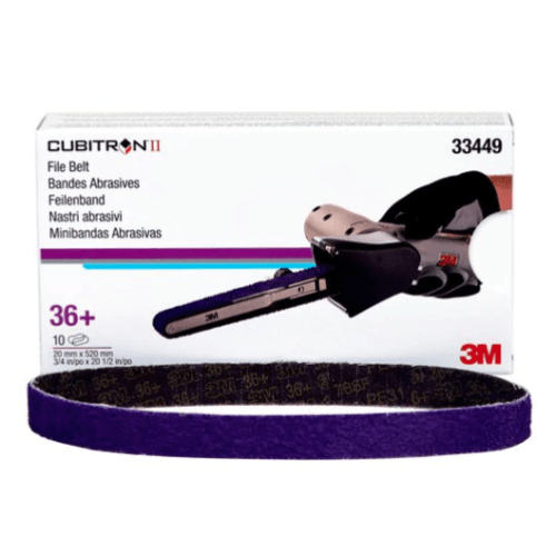 3M Cubitron II 33449 36+ Grit File Belt, 3/4in x 20.5in, Box of 10 -33449---Eagle National Supply