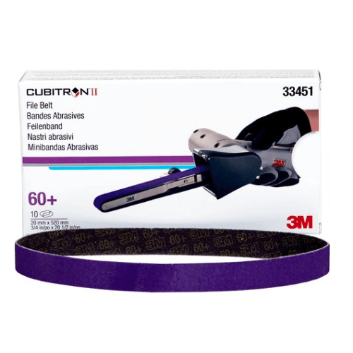 3M Cubitron II 33451 60+ Grit File Belt, 3/4in x 20.5in, Box of 10 -33451---Eagle National Supply