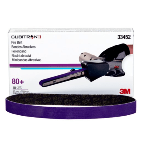 3M Cubitron II 33452 80+ Grit File Belt, 3/4in x 20.5in, Box of 10 -33452---Eagle National Supply
