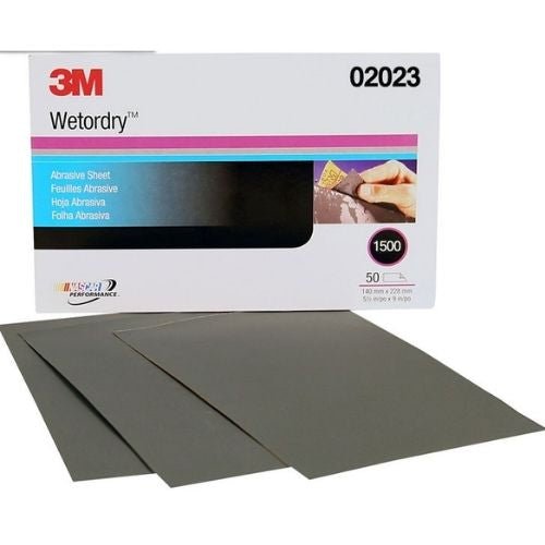 3M Wetordry™ 1500 Grit Black Silicon Carbide Abrasive Sheet #2023, 50 pc -2023---Eagle National Supply