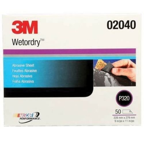 3M Wetordry™ 320 Grit Black Silicon Carbide Abrasive Sheet #2040, 50 pc -2040---Eagle National Supply
